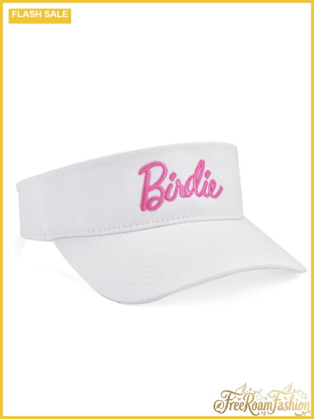 Cotton Adjustable Golf Visor with Birdie Embroidery and Sweatband